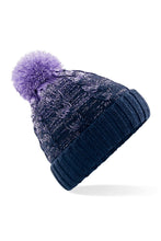 Load image into Gallery viewer, Unisex Ombre Styled Beanie - Lavender/French Navy