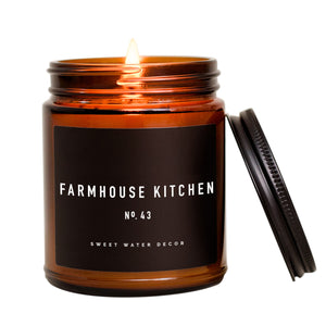 Farmhouse Kitchen Soy Candle 9 oz - Amber Jar