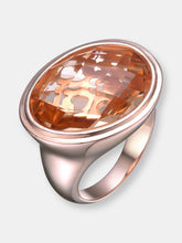Load image into Gallery viewer, Sterling Silver Rose Gold Plated Morganite Cubic Zirconia Cocktail Ring
