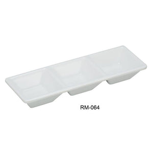 RM-064 Rome 3-Compartment Dessert Dish In White - Pack of 48