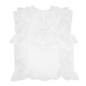 San Gallo Organdy Ruffle Top