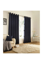 Load image into Gallery viewer, Furn Ellis Ringtop Eyelet Curtains (Navy) (66 x 72 in)