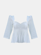Load image into Gallery viewer, Esme Sweetheart Top / Milkly White Stretch Linen