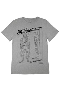 Star Wars: The Mandalorian Girls Action Figure T-Shirt (Heather Gray)
