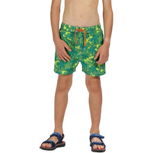 Load image into Gallery viewer, Regatta Kids Skander II Quick Drying Swim Shorts (Lime/Camo)