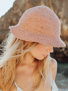 Nala Safari Jute Straw Hat In Blush Pink
