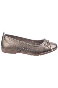 Fleet & Foster Womens/Ladies Lagune Leather Flat Ballerina Shoes (Gold)