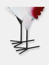 Load image into Gallery viewer, Sunnydaze Cluck the White Steel Indoor/Outdoor Rooster Statue - 22&quot;