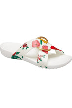 Load image into Gallery viewer, Womens/Ladies Serena Floral Sliders - White