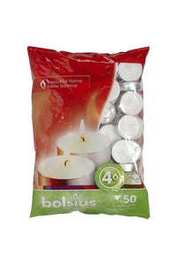 Bolsius Tealights Bag (Pack of 50) (White) (One Size)