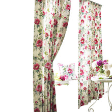 Load image into Gallery viewer, Furn Peony Vibrant Colored Floral Pleat Curtains (Fuchsia) (90in x 90in)