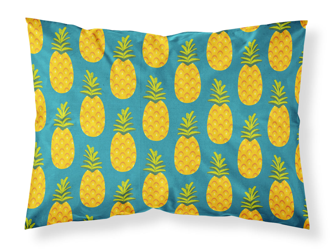 Pineapples on Teal Fabric Standard Pillowcase