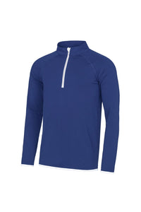 AWDis Just Cool Mens Half Zip Sweatshirt (Royal Blue/ Arctic White)