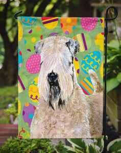 11 x 15 1/2 in. Polyester Wheaten Terrier Soft Coated Easter Eggtravaganza Garden Flag 2-Sided 2-Ply