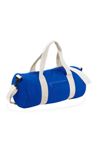 Bagbase Plain Varsity Barrel/Duffel Bag (5 Gallons) (Pack of 2) (Bright Royal/off White) (One Size)