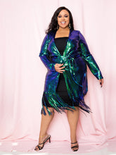Load image into Gallery viewer, Fringed Sequin Cardigan