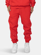 Load image into Gallery viewer, Hand Stitched Flame Sweatpants