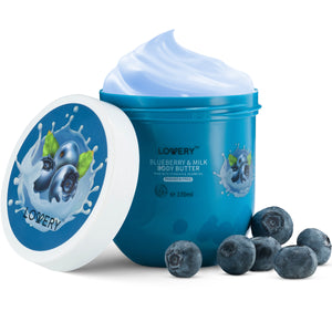 Lovery Blueberry Milk Whipped Body Butter - 6oz Ultra-Hydrating Shea Butter Body Cream 