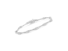 Load image into Gallery viewer, .925 Sterling Silver 1/4 Cttw Diamond Miracle-Set Flared-Bar 7&quot; Link-Style Tennis Bracelet
