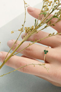 Triple Leaf Clover Emerald Ring