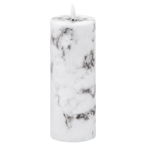 Luxe Collection Marble Natural Glow Electric Candle - White/Black