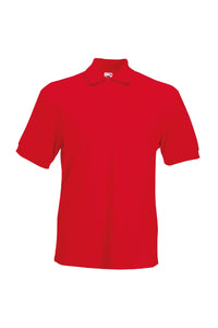 Fruit Of The Loom Mens 65/35 Heavyweight Pique Short Sleeve Polo Shirt (Red)