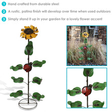 Load image into Gallery viewer, Outdoor Sunflower with Ladybug Metal Art Garden Stake