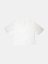 Load image into Gallery viewer, Carolina Herrera Women&#39;s White Wide Pleat Sleeve Crewneck T-Shirt Shirt - 2
