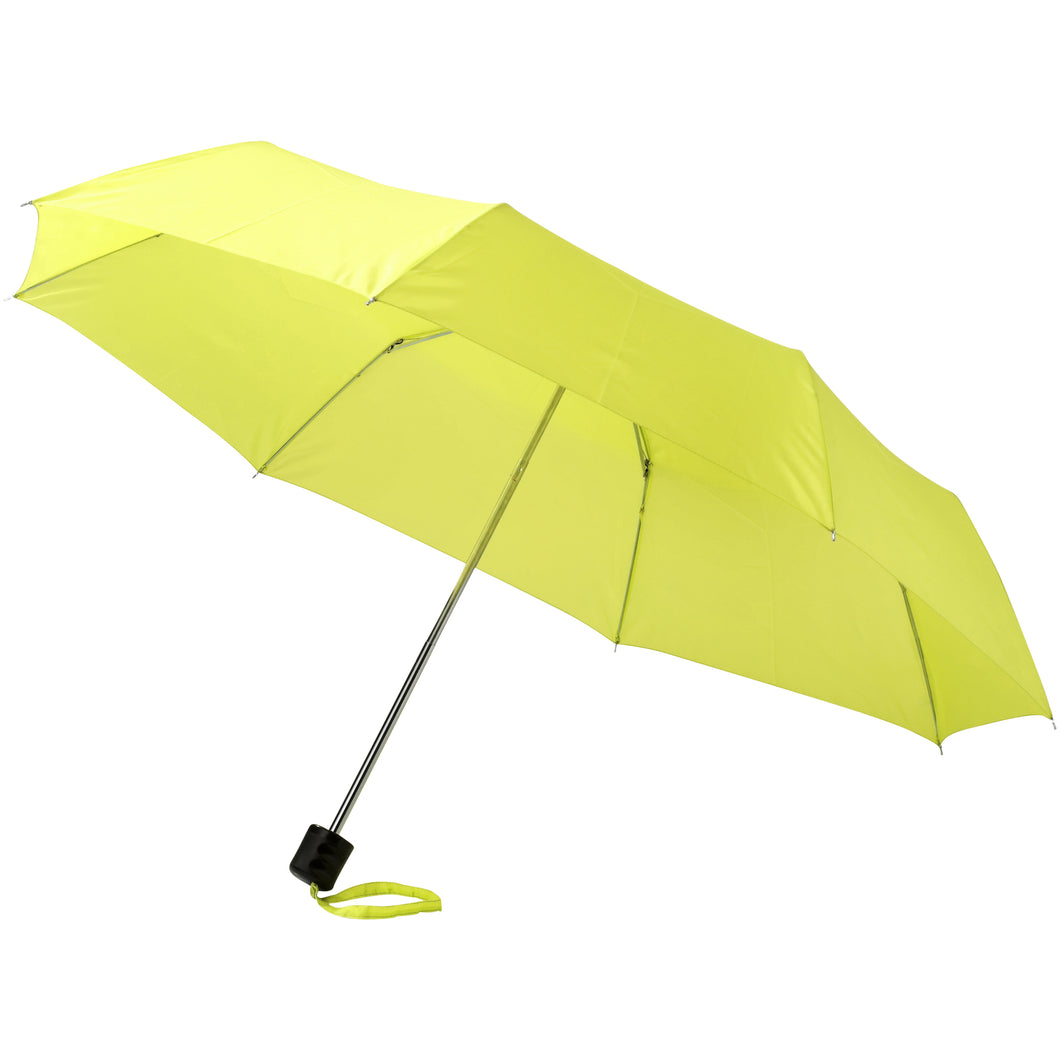 Bullet 21.5in Ida 3-Section Umbrella (Pack of 2) (Neon Green) (9.4 x 38.2 inches)