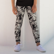 Load image into Gallery viewer, Childrens Girls Reversible Workout Leggings - Black/Print