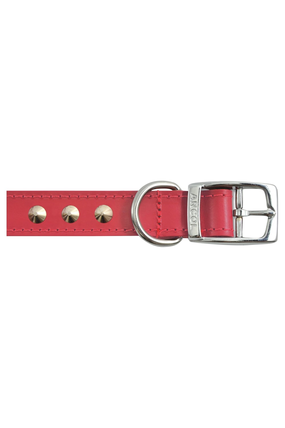 Ancol Pet Products Heritage Leather Studded Dog Collar (Red) (Size 7)