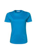 Load image into Gallery viewer, Tee Jays Womens/Ladies Interlock Short Sleeve T-Shirt (Azure Blue)