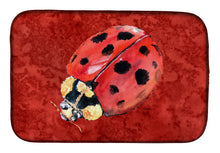 Load image into Gallery viewer, 14 in x 21 in Lady Bug on Deep Red Dish Drying Mat