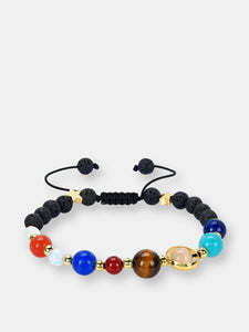 Solar System Bracelet with Lava and Shocker Tie Cord