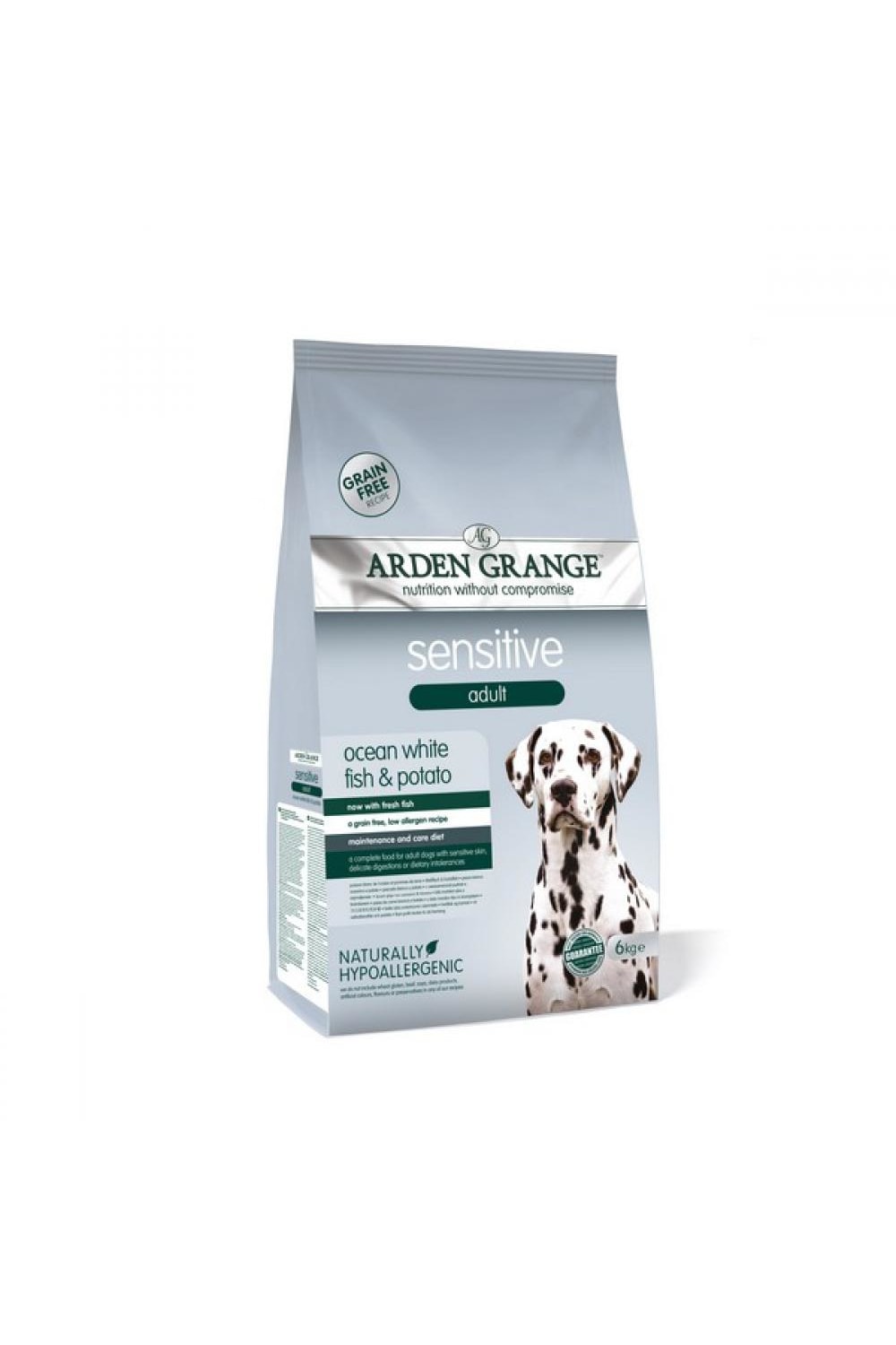 Arden Grange Sensitive Adult Ocean White Fish And Potato Complete Dry Dog Food (May Vary) (4.4lb)