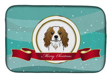 Load image into Gallery viewer, 14 in x 21 in Cavalier Spaniel Merry Christmas Dish Drying Mat