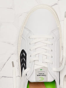 CATIBA Low Off White Leather Black Logo Sneaker Women