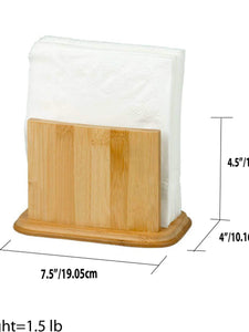 Premium Bamboo Freestanding Large Capacity Napkin Holder, Natural