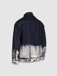 Longer Indigo Denim Jacket with Mercury Foil