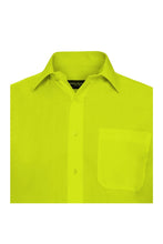 Load image into Gallery viewer, Russell Collection Mens Long Sleeve Easy Care Poplin Shirt (Lime)