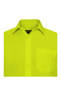Russell Collection Mens Long Sleeve Easy Care Poplin Shirt (Lime)