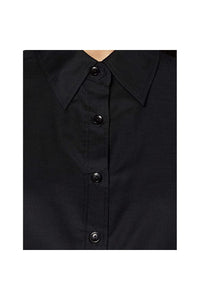 Fruit Of The Loom Ladies Lady-Fit Short Sleeve Oxford Shirt (Black)
