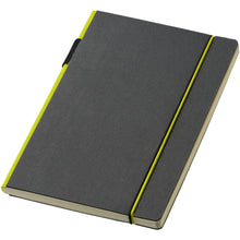 Load image into Gallery viewer, JournalBooks Cuppia Notebook (Solid Black/Lime) (8 x 5.7 x 0.6 inches)