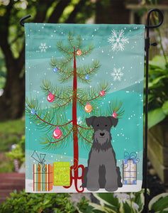 Merry Christmas Tree Miniature Schnauzer Black Garden Flag 2-Sided 2-Ply