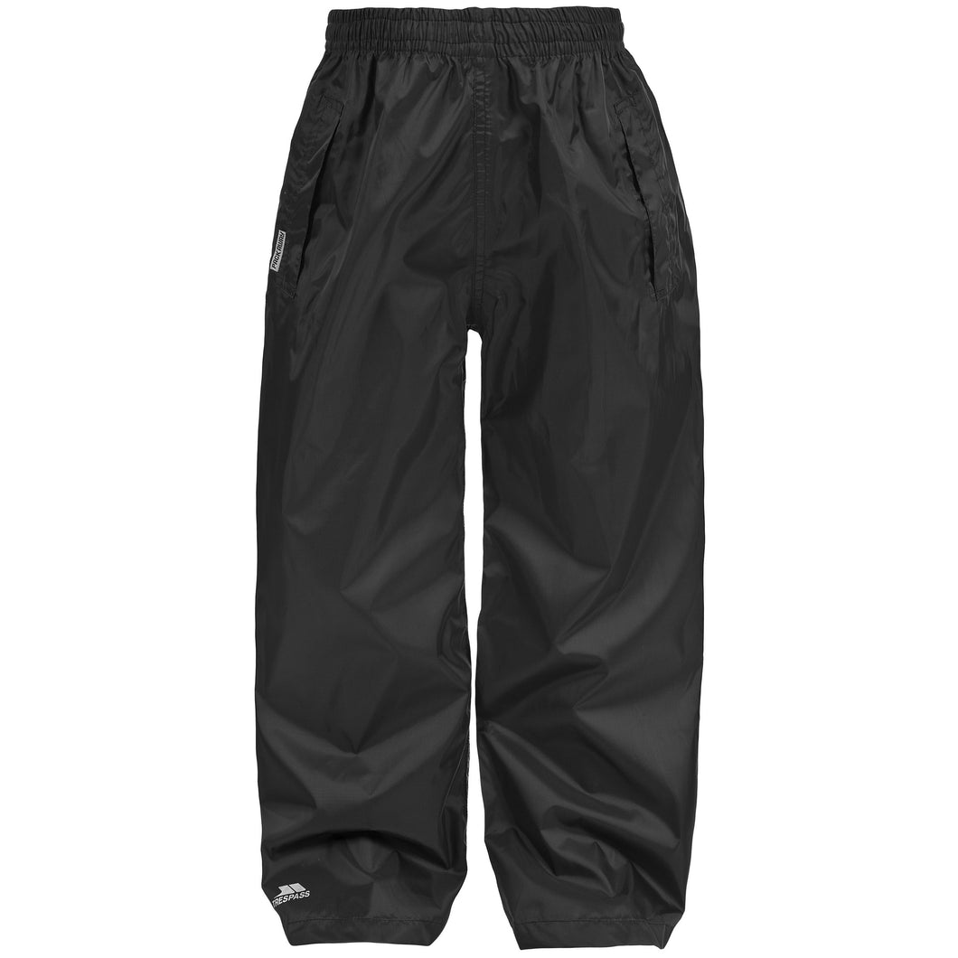 Trespass Childrens/Kids Unisex Packup Trouser Waterproof Packaway Pants/Trousers (Black)