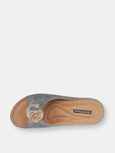 Sydney Pewter Wedge Sandals