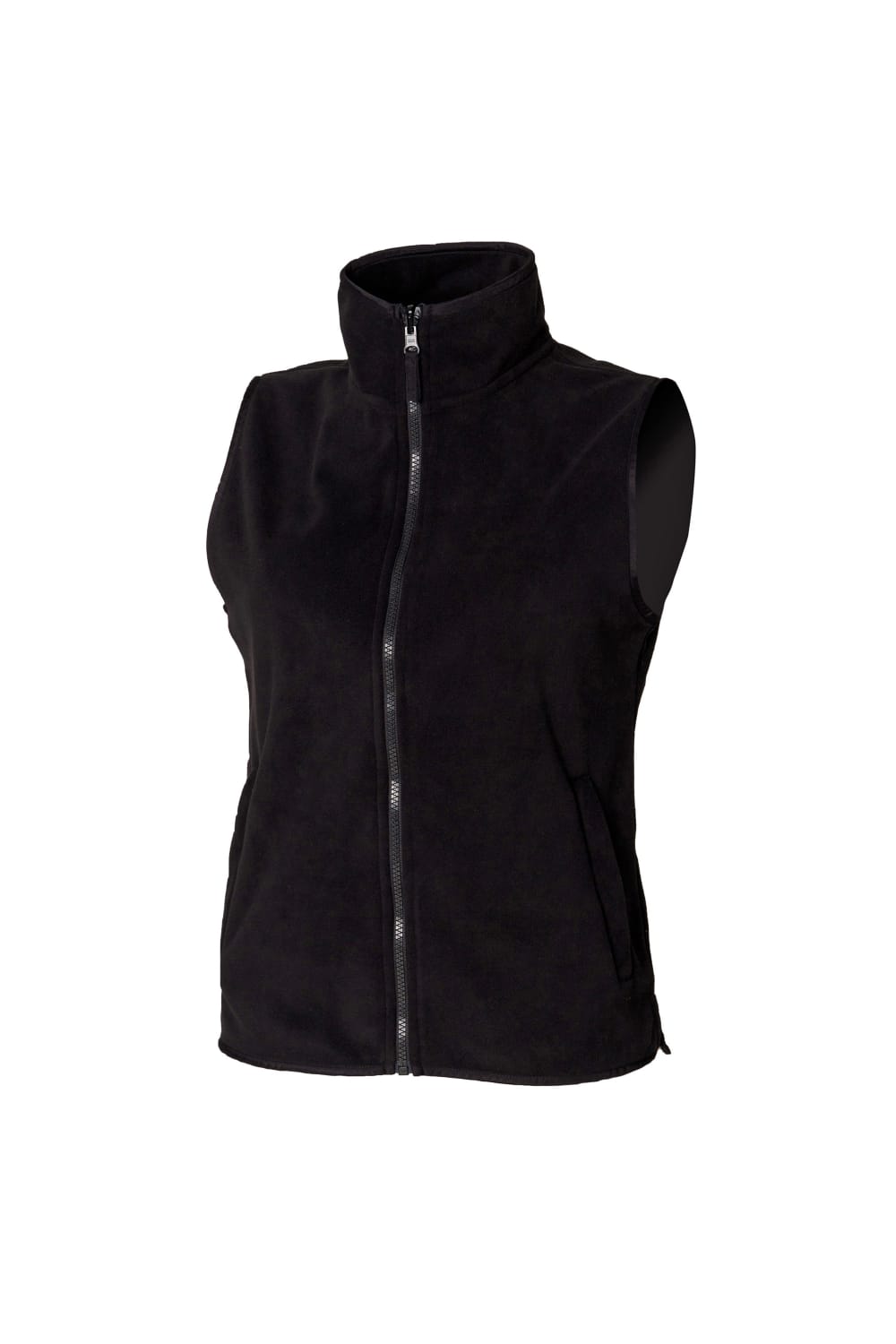 Henbury Ladies Microfleece Vest Jacket/Gilet/Bodywarmer (Black)