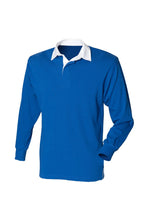 Load image into Gallery viewer, Kids Big Boys Long Sleeve Plain Rugby Sports Polo Shirt - Royal