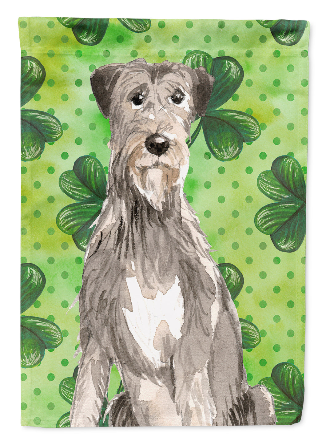 11 x 15 1/2 in. Polyester Shamrocks Irish Wolfhound Garden Flag 2-Sided 2-Ply