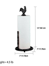Load image into Gallery viewer, Cast Iron Rooster Paper Towel Holder, Black